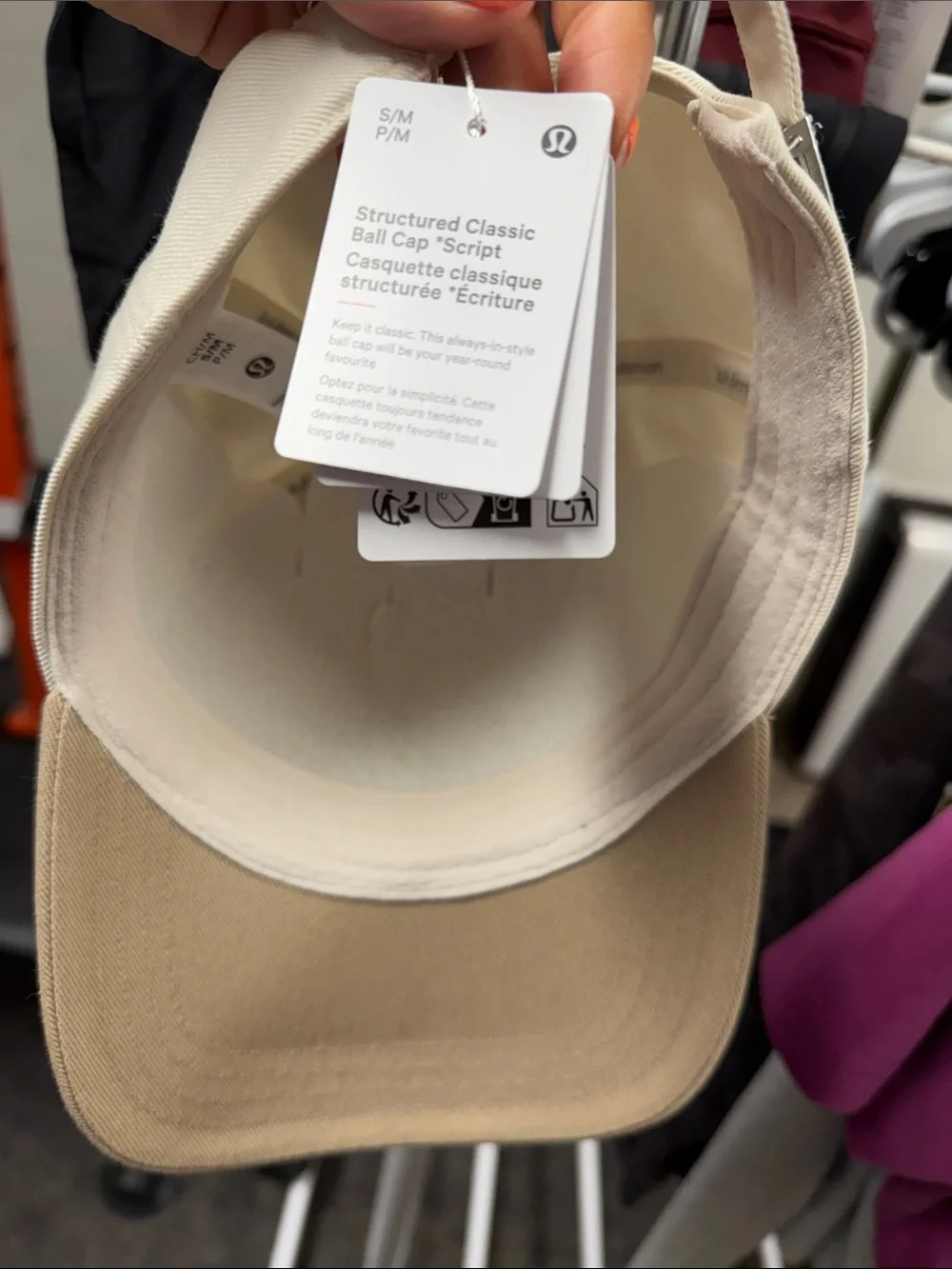 lululemon athletica Cream and Beige Script Baseball Hat